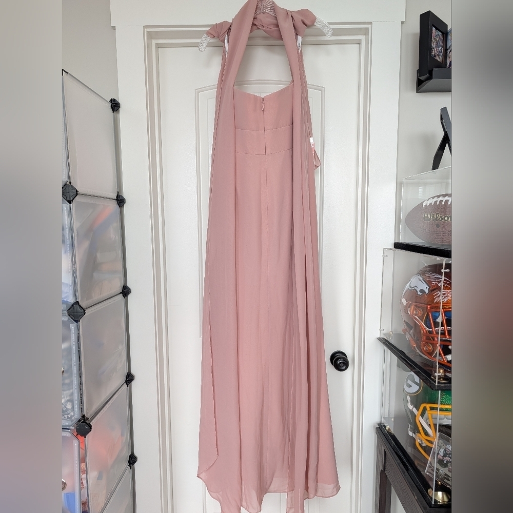 JJ's House Dusty Rose Convertible Mermaid Off Shoulder Chiffon Dress NWT Size 14 - Picture 9 of 14